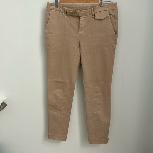 Brunello Cucinelli Beige Cotton Slim Fit Trousers Size 42 - Picture 1 of 13